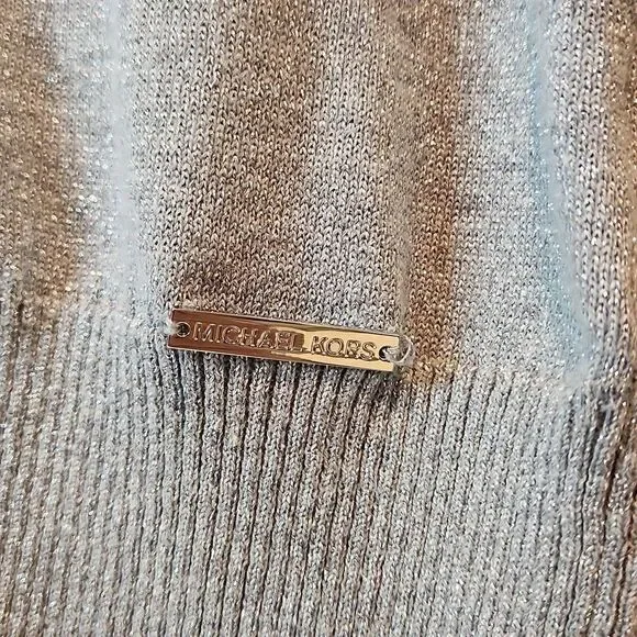 Michael Kors Turtleneck Sweater Long Sleeve Shirt Women's Size Small Silver NICE - Picture 11 of 12